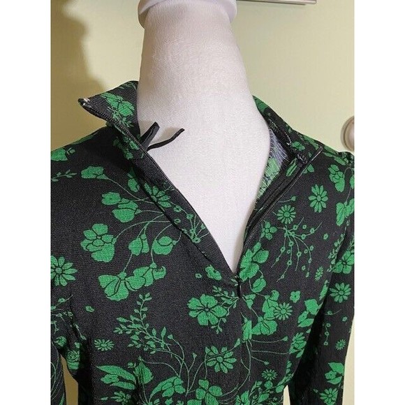 Who What Wear Floral Print Puff Sleeve Stretch Blouse in Midnight Foilage Size M - Picture 5 of 11